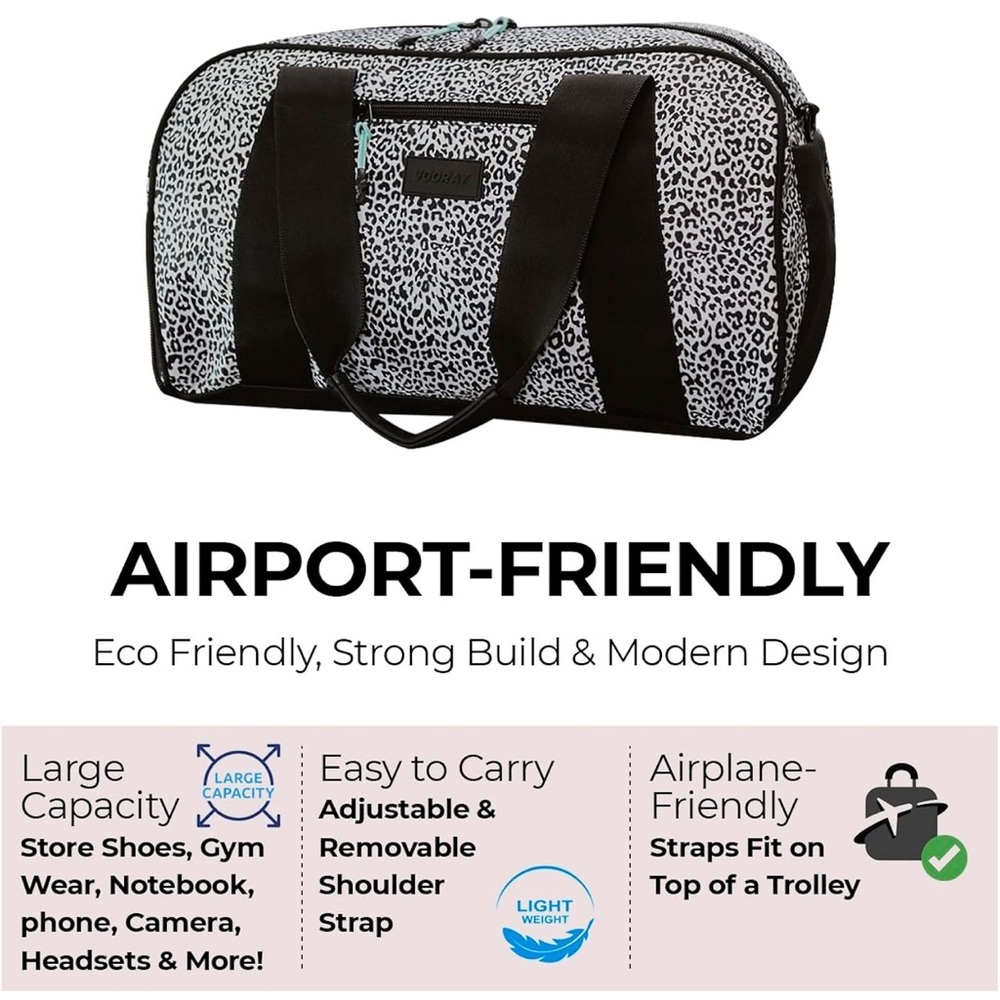 #100 Stylish Black and White Travel Bag